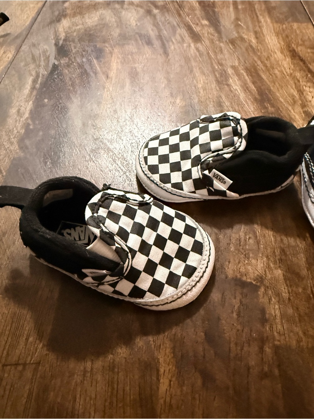 Vans Slip On Infant Baby Crib Shoes - Black & White Checkered- Boys or Girls - Picture 2 of 11